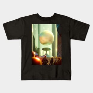 Floating Dome In Futuristic City Kids T-Shirt